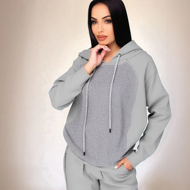 Lumière™ Set in Charmantem, Funkelndem Strass-Sweatshirt / Verleihen Sie Lhrem Herbst/Winter Mehr Charme und Glamour!