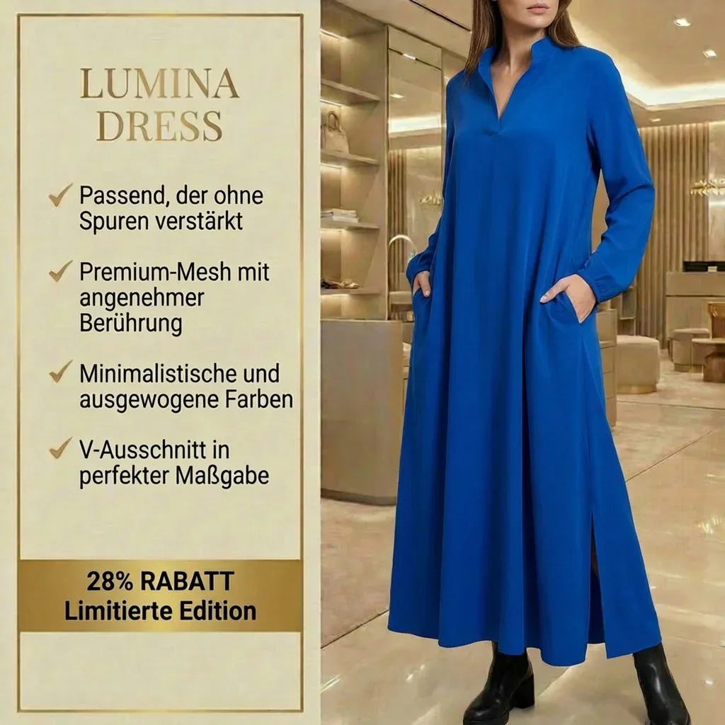 Lúmina™ Premium-Strickkleid mit Struktur und elegantem Ausschnitt