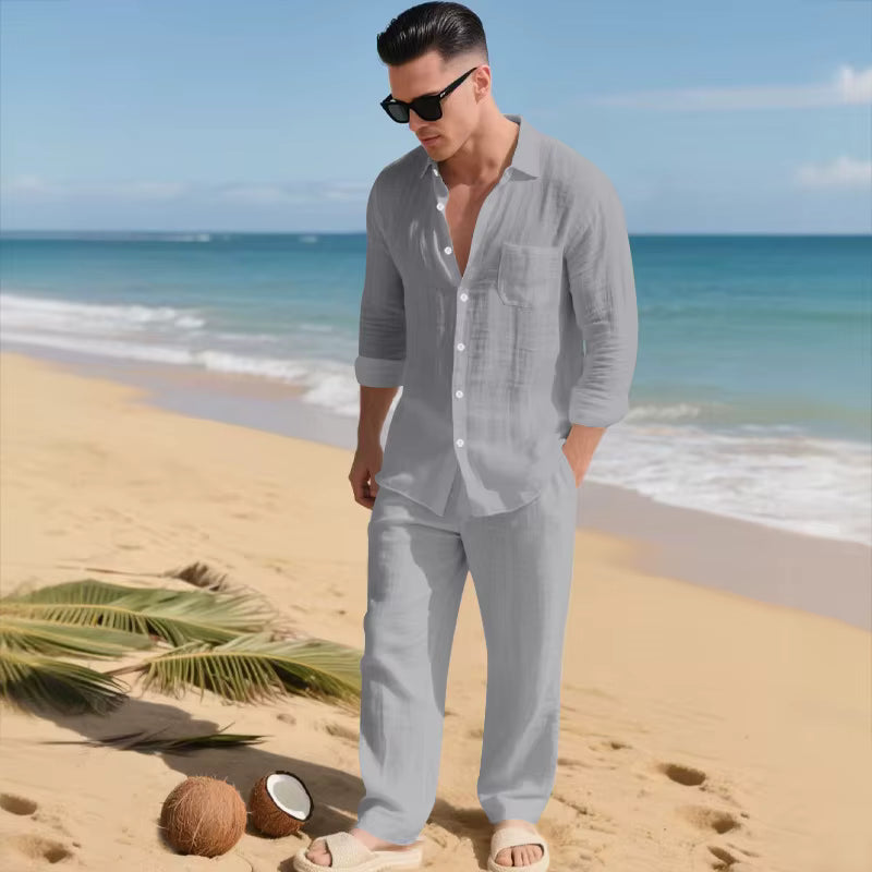 Malibu-Set™ aus Baumwoll-Leinen mit Raffiniertem Design