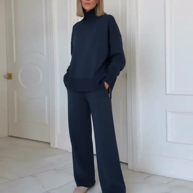 Hannah™ Premium-Sweatshirt-Set mit Rollkragen-Top