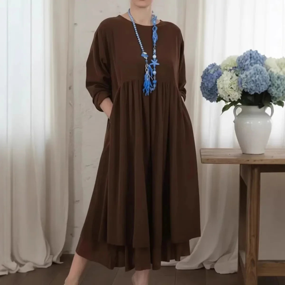 Delmara™ Kleid mit Lockerer Passform und Minimalistischem Stil