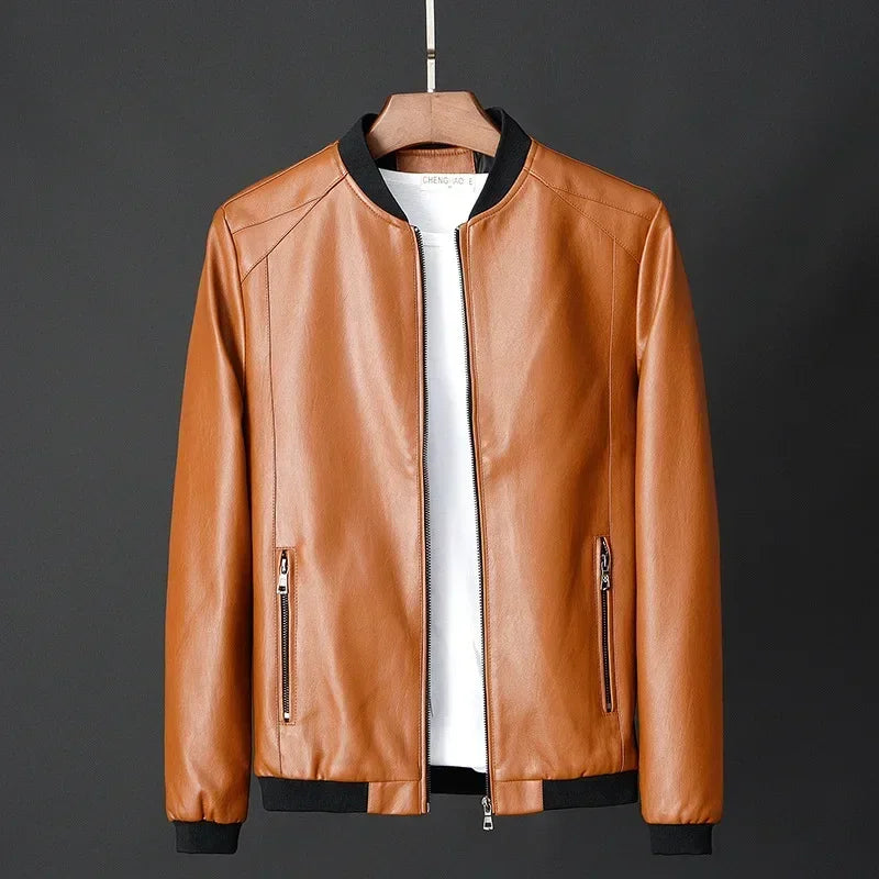 Maverick™ Jacke aus hochwertigem Leder mit minimalistischem Schnitt / Das Must-have für den stilbewussten Mann!