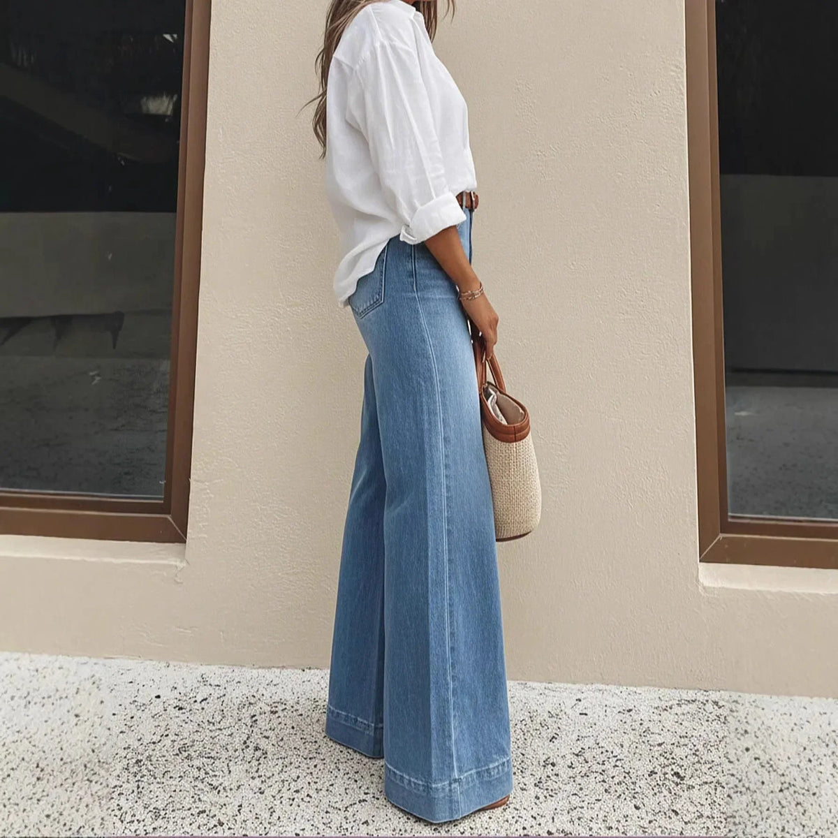 Valenza™ High-Waist Jeans mit Weitem Palazzo-Schnitt