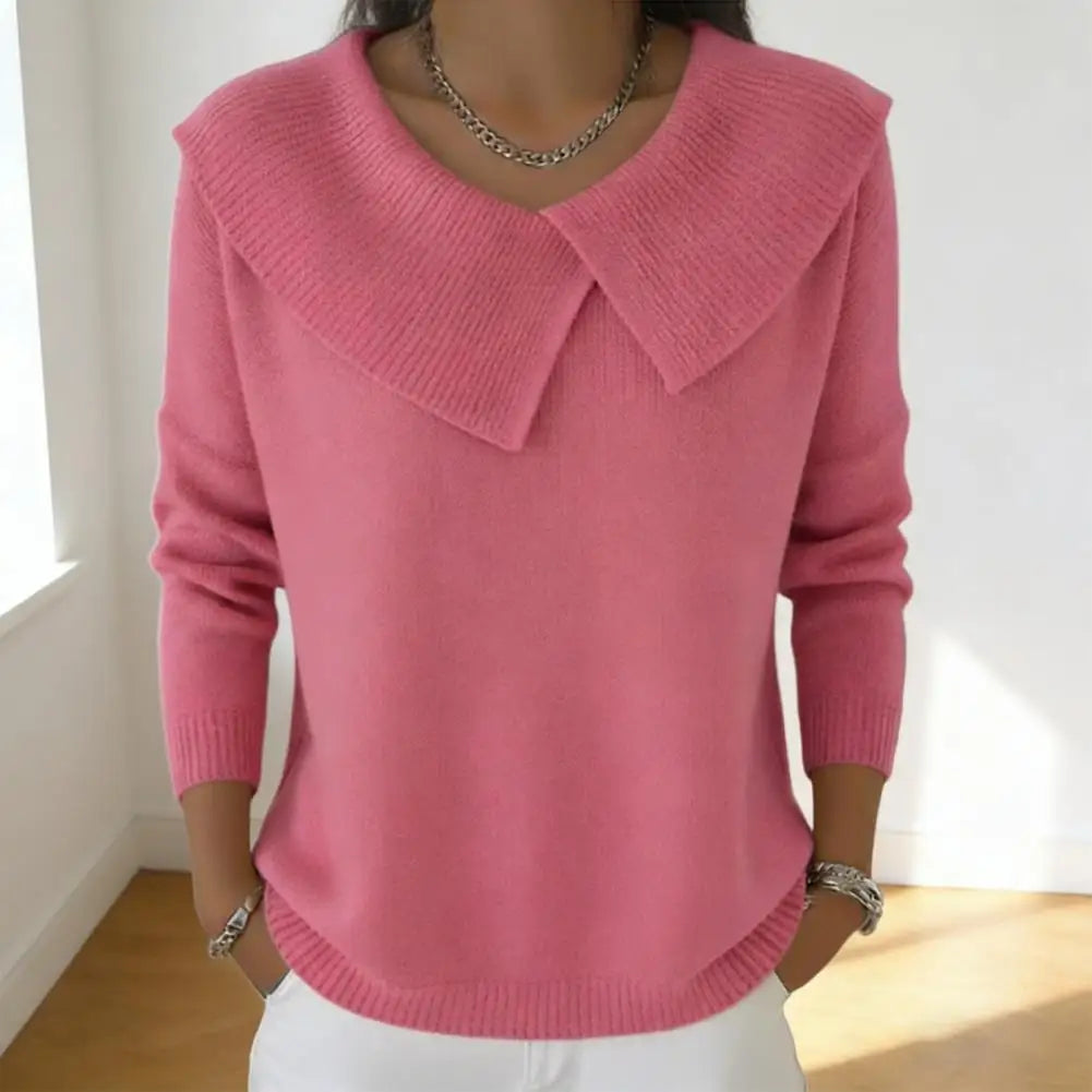Noelle™ Pullover aus strukturiertem Strick mit stilisiertem Kragen