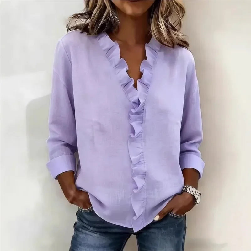 Sorelle™ Bluse mit Vertikalem Rüschendetail und Zeitlosem Stil
