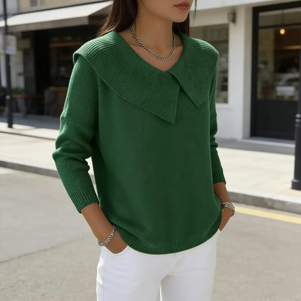 Noelle™ Pullover aus strukturiertem Strick mit stilisiertem Kragen