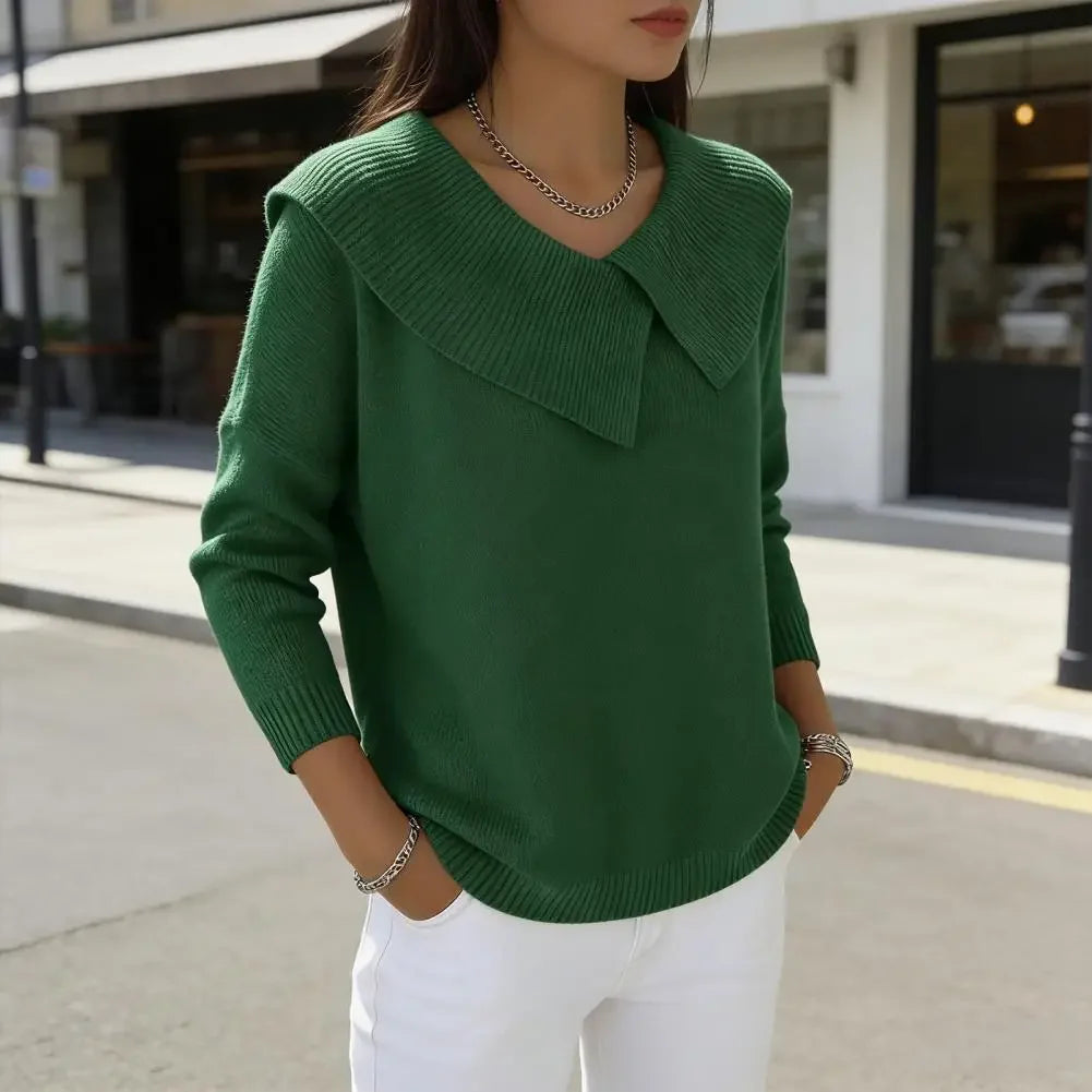 Noelle™ Pullover aus strukturiertem Strick mit stilisiertem Kragen
