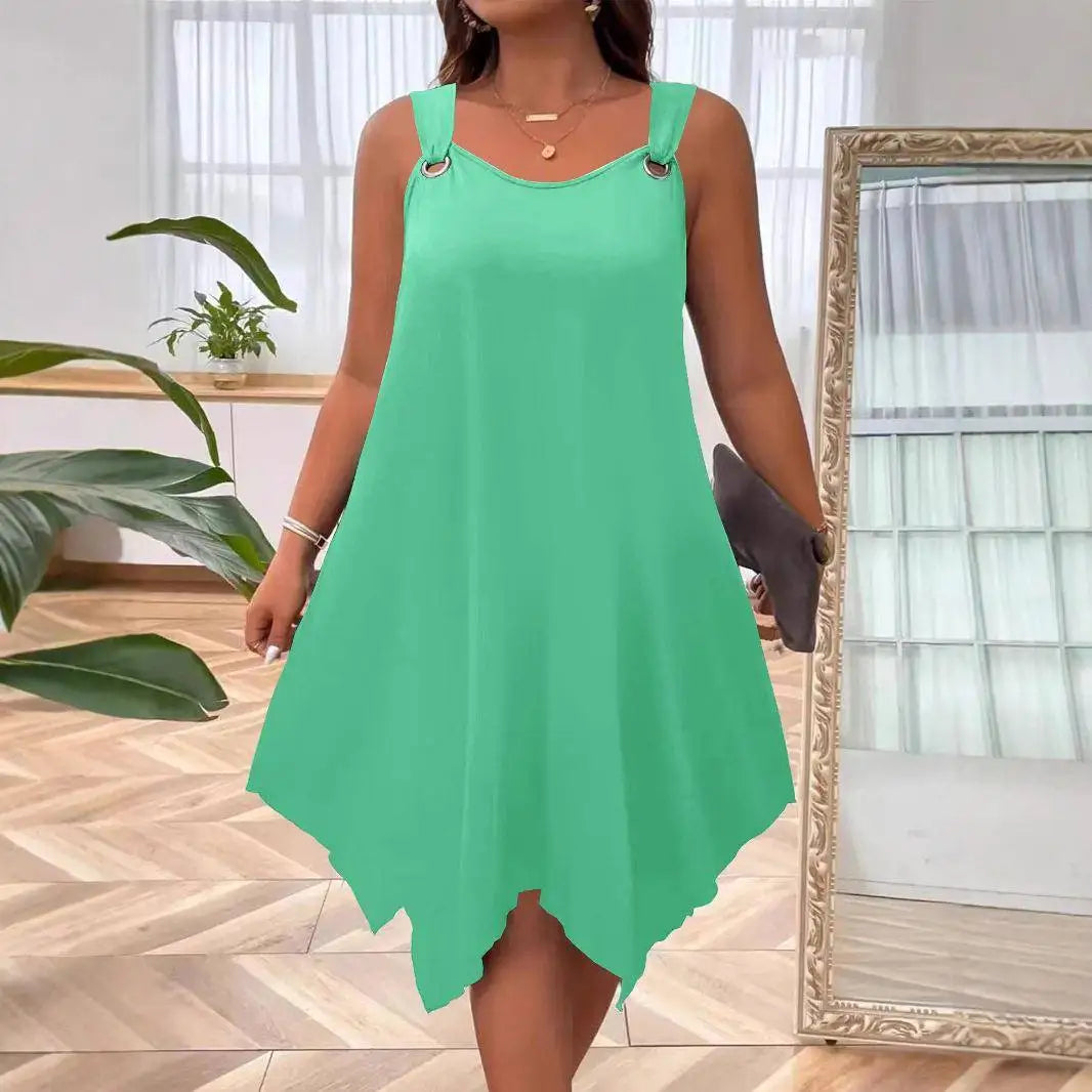 Kleid Soraya™ mit Asymmetrischem Saum und Trägern mit Metallringen