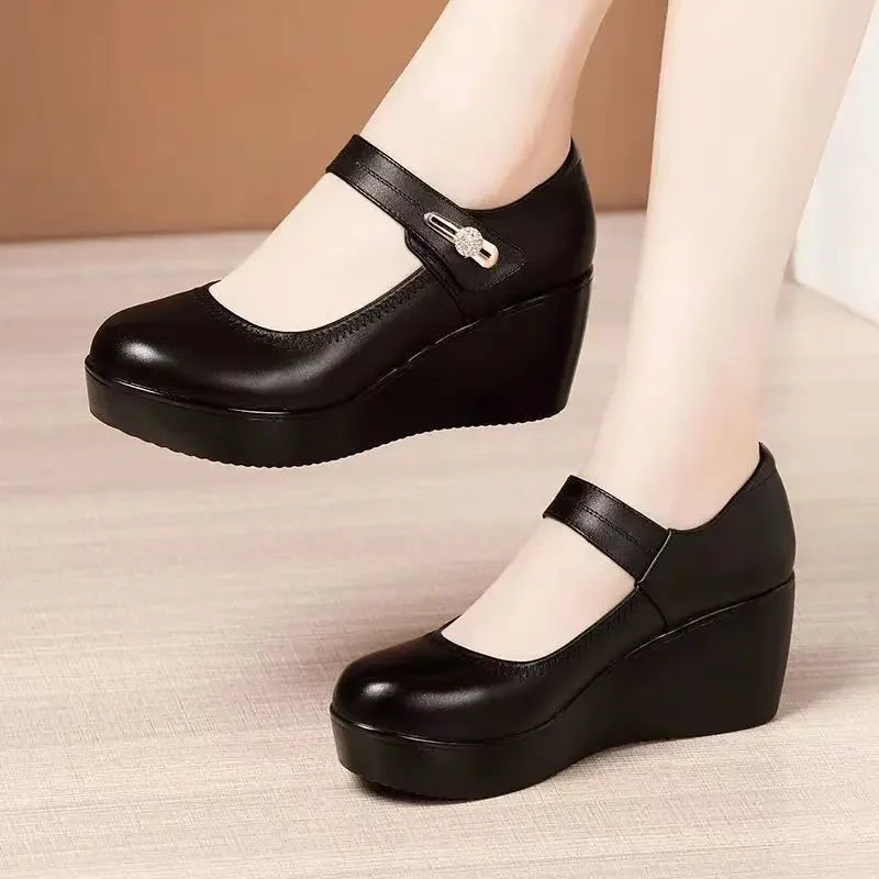 Mary™ Plateau-Absatzschuhe mit verstellbarem Verschluss