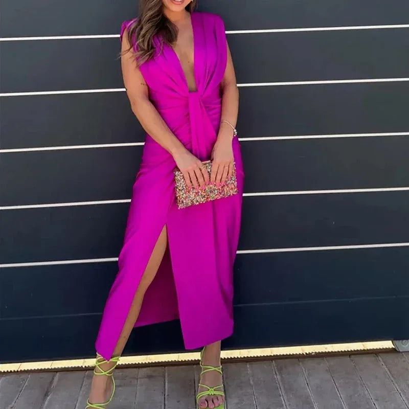 Kaelis™ Kleid mit Raffiniertem Design und Moderner Drapierung