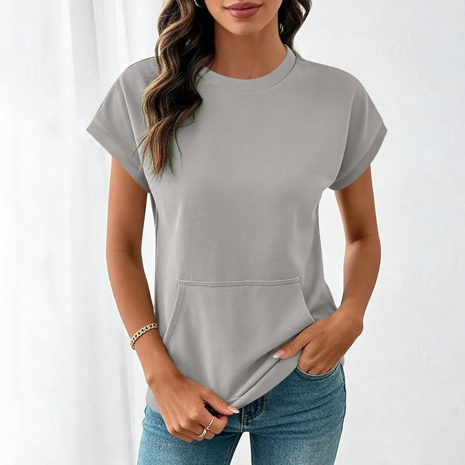 Elara™ T-Shirt Mit Leichtem Fall und Minimalistischem Design