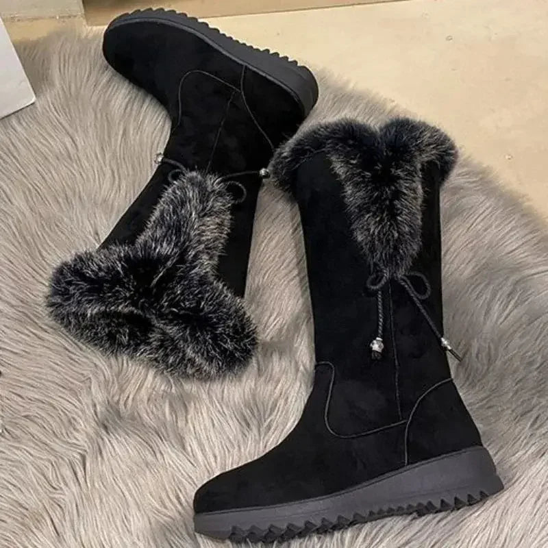 Winterelle™ Stiefel Mit Felloptik und Robuster Sohle