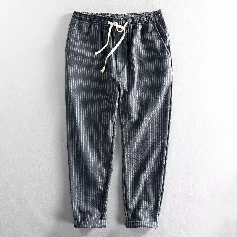 Lorenz™ Hose aus Baumwoll-Leinen mit Eleganten Streifen