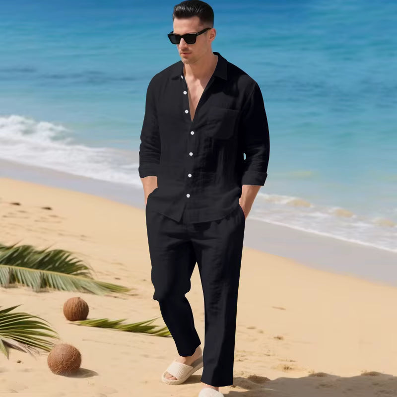 Malibu-Set™ aus Baumwoll-Leinen mit Raffiniertem Design
