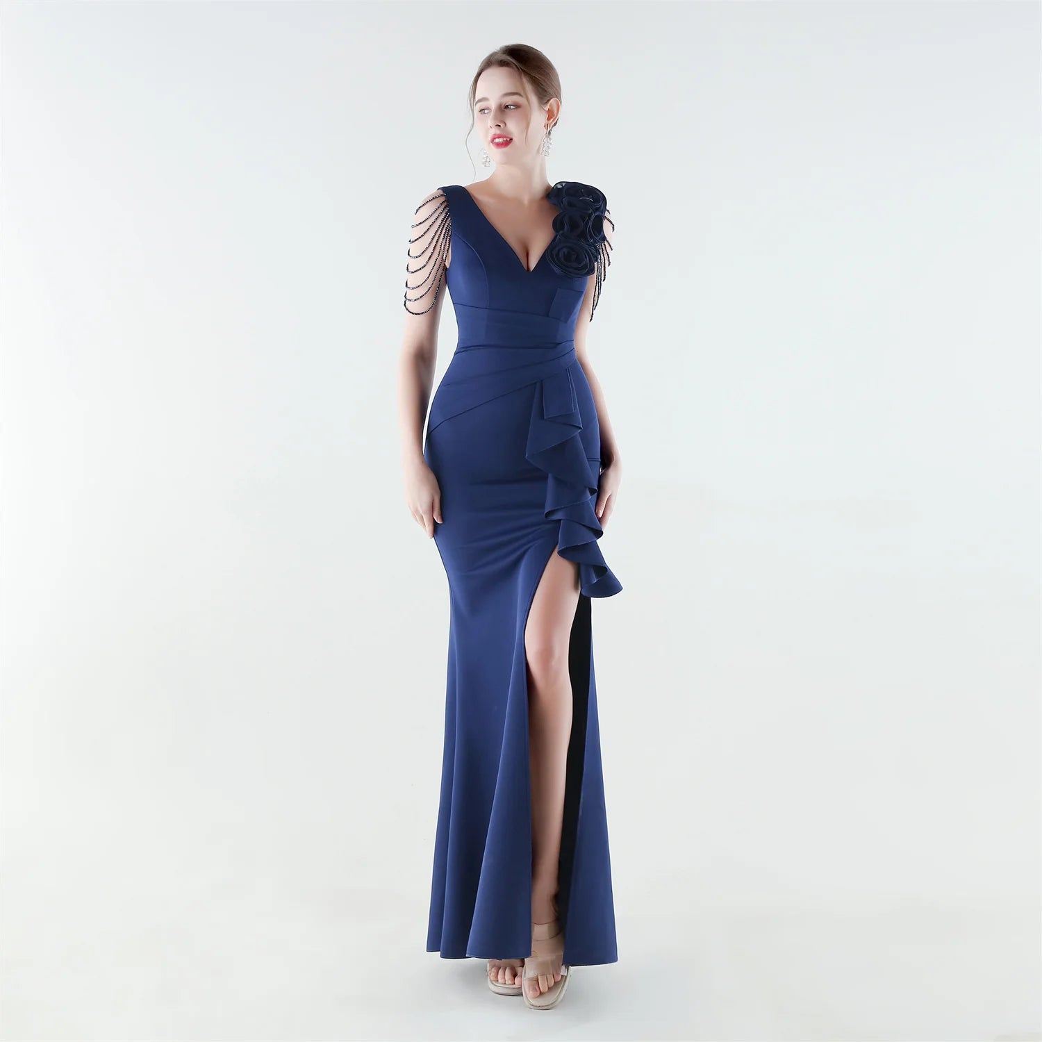 Aurielle™ Kleid mit Verziertem Schulterdesign und Premium-Verarbeitung