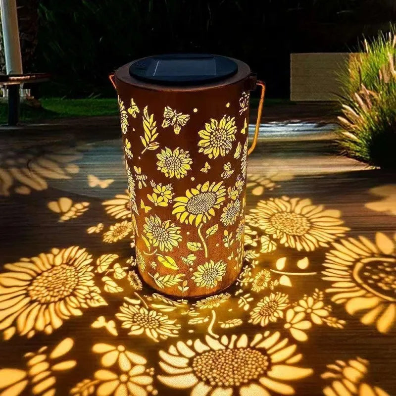 Sonnenschein™ Solar-Laterne mit Blumenprojektion und Wasserbeständigkeit
