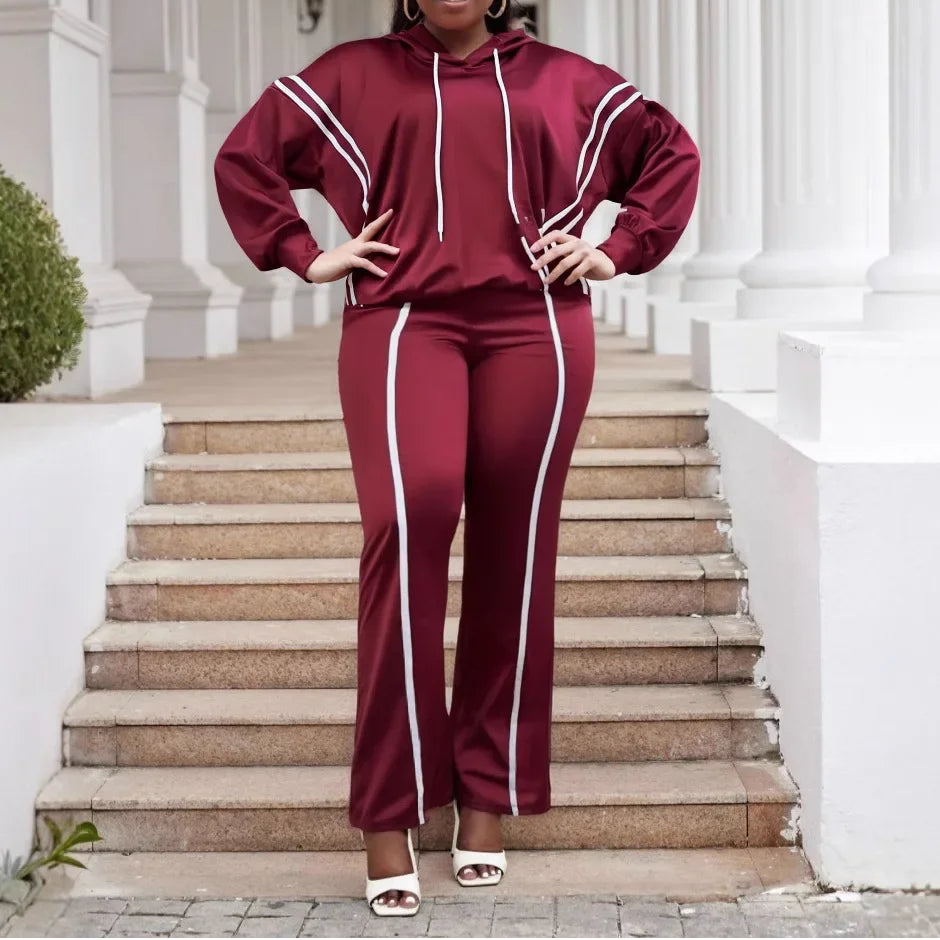 StreamLine™ Set aus kuscheligem Premium-Sweatshirtstoff mit Verlängernden Streifen und Lockerem Schnitt / Stilvolle Ausstrahlung ohne auf Komfort zu Verzichten!