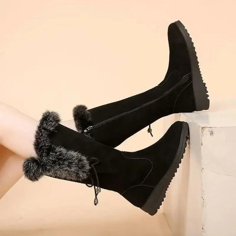 Winterelle™ Stiefel Mit Felloptik und Robuster Sohle