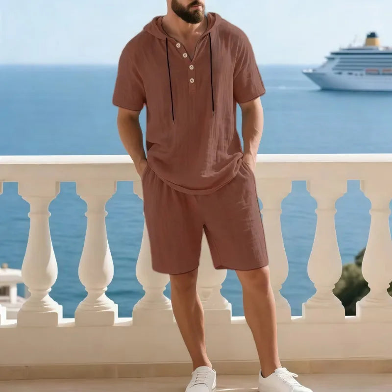Portofino Coast™ Set Aus Baumwoll-Leinen Mit Moderner Kapuzenshirt