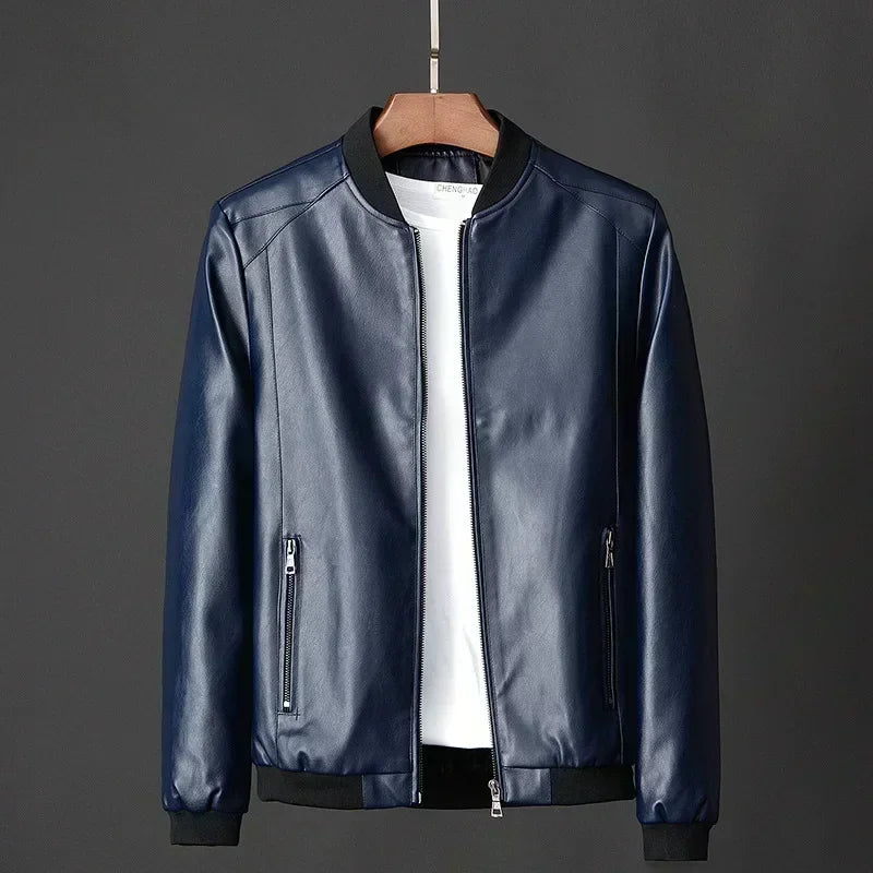 Maverick™ Jacke aus hochwertigem Leder mit minimalistischem Schnitt / Das Must-have für den stilbewussten Mann!