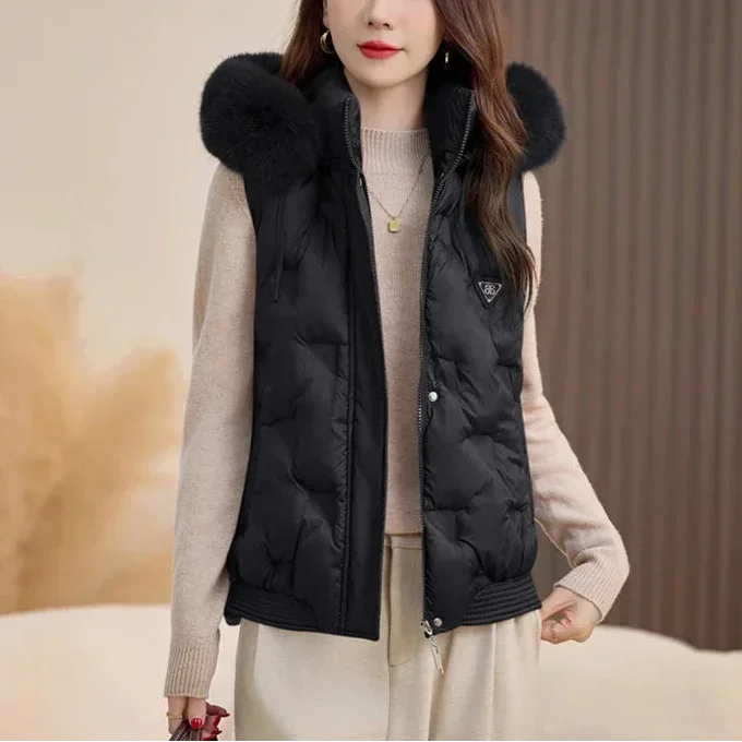 Softline Édition™ Steppweste mit Abnehmbarem Kunstpelzkragen / Die Eleganteste Schicht des Winters!