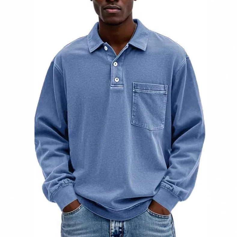Jasper™ Poloshirt mit langen Ärmeln und Brusttasche