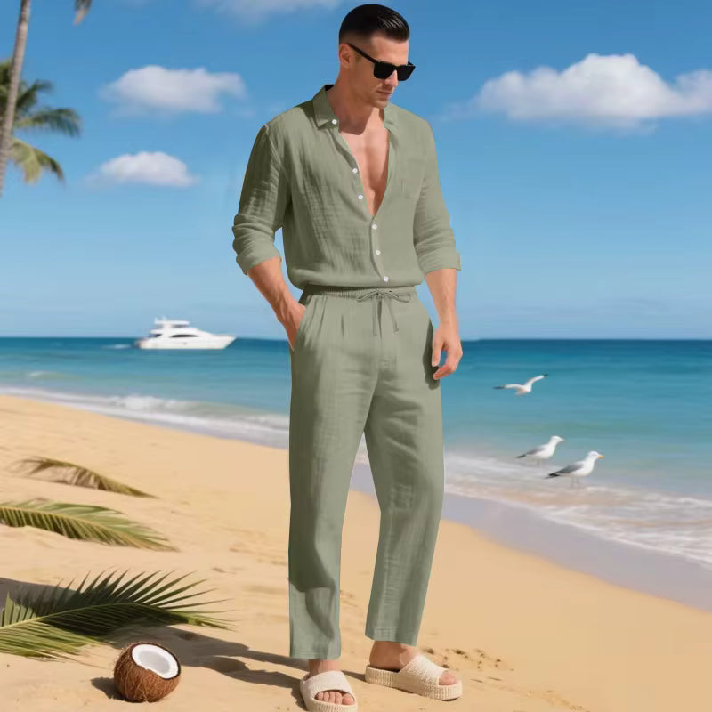 Malibu-Set™ aus Baumwoll-Leinen mit Raffiniertem Design