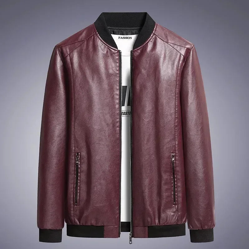 Maverick™ Jacke aus hochwertigem Leder mit minimalistischem Schnitt / Das Must-have für den stilbewussten Mann!