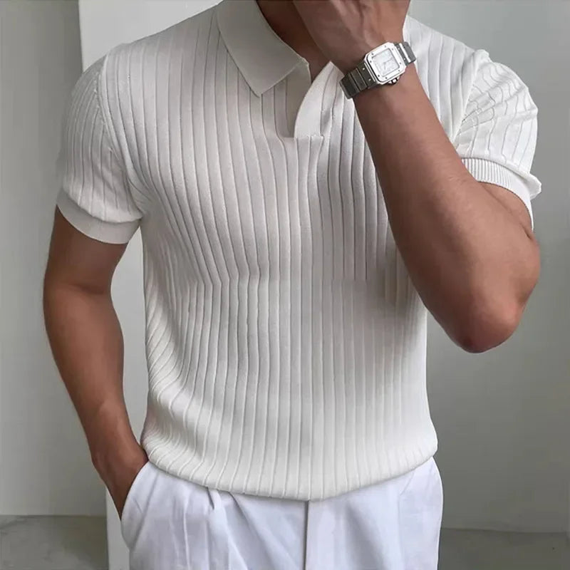 Da Vinci™ Polohemd Aus Leichtem Italienischem Stoff mit Minimalistischem Kragen / Komfortabel, Elegant Und Unübersehbar!