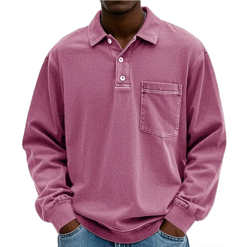 Jasper™ Poloshirt mit langen Ärmeln und Brusttasche