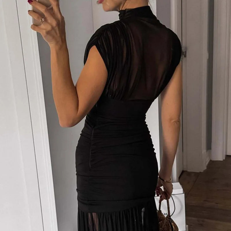 Elixire™-Kleid mit Durchscheinendem Tüll und Raffinierten Falten