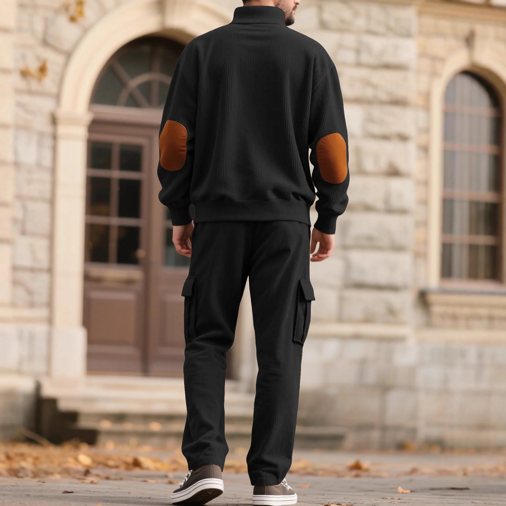 Lars™ Premium-Set aus strukturierter Strickware mit knöpfbarem Stehkragen-Oberteil