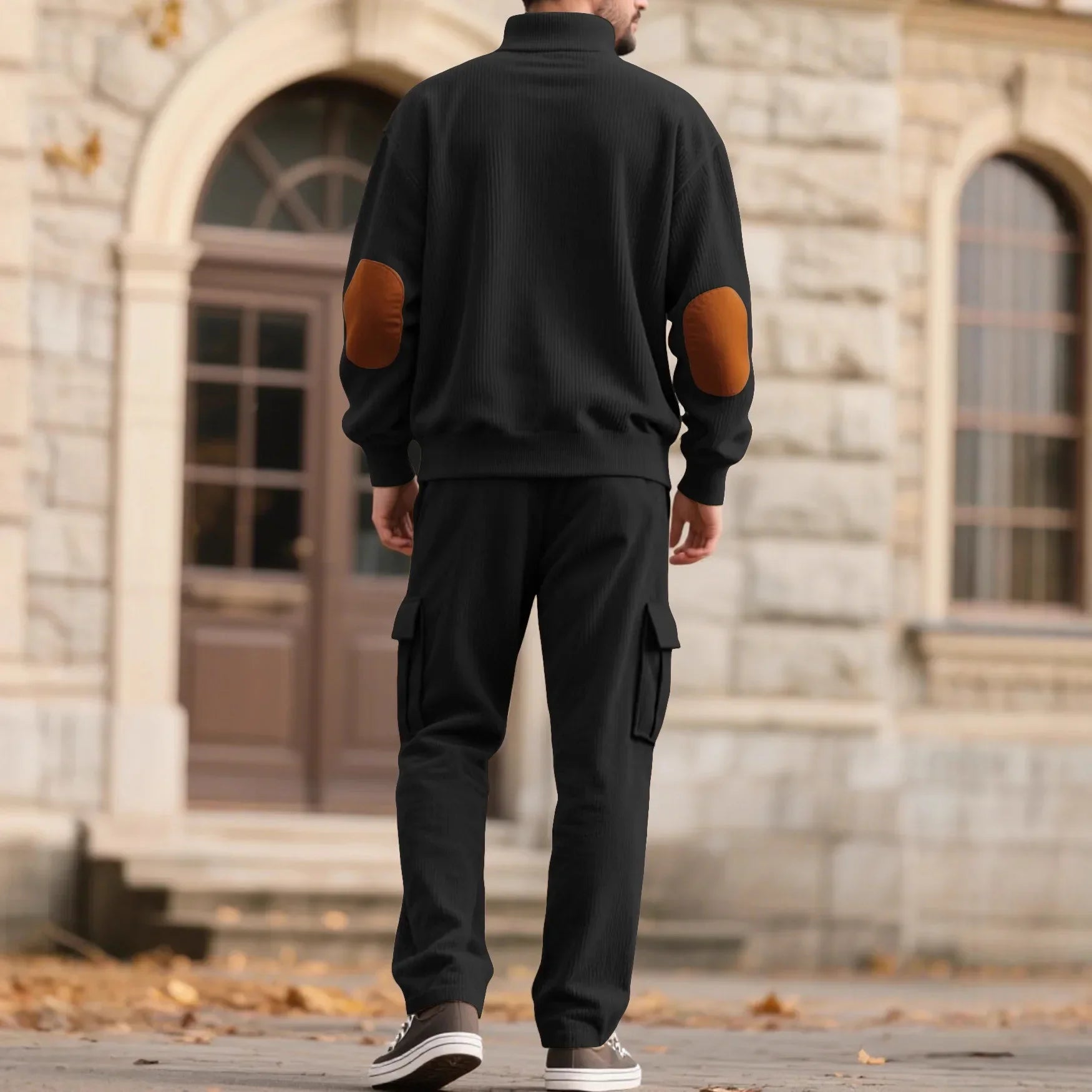 Lars™ Premium-Set aus strukturierter Strickware mit knöpfbarem Stehkragen-Oberteil