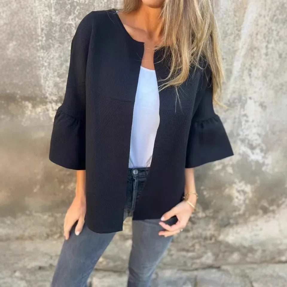 LineaLuxe™ - Strickjacke aus Festem Strick mit Voluminösen Ärmeln und Minimalistischem Schnitt / Zeitlose Eleganz mit Viel Leichtigkeit!