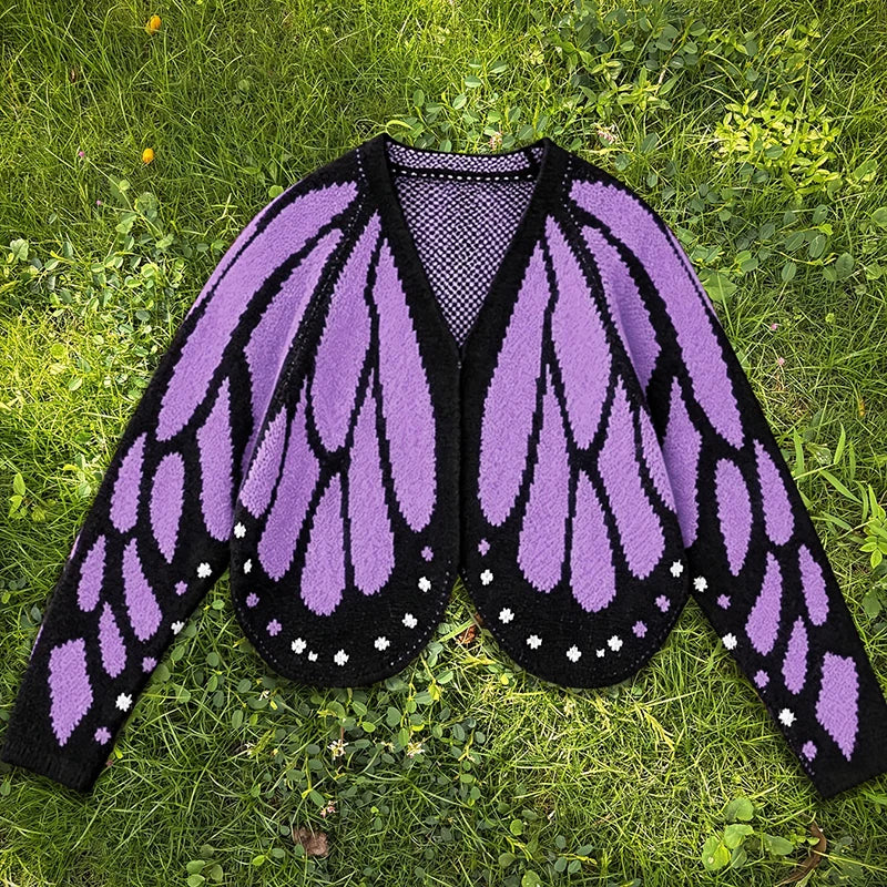 Cardigan Farfallia™ aus strukturiertem Strick mit Schmetterlingsflügel-inspiriertem Design