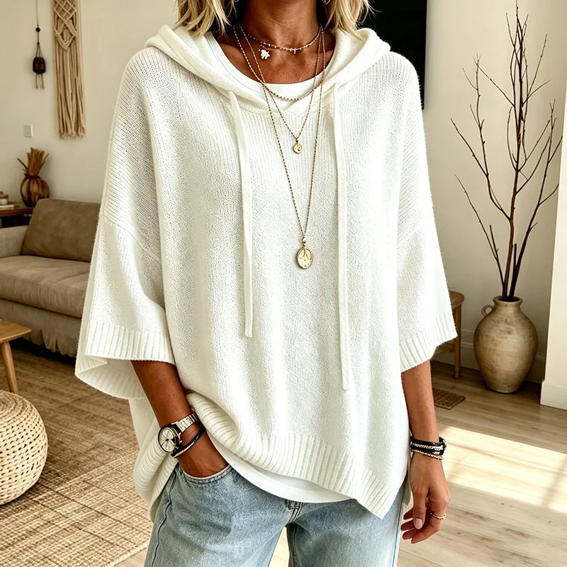 Strickpullover Jonna™ mit Kapuze, weitem Schnitt und weiten Ärmeln