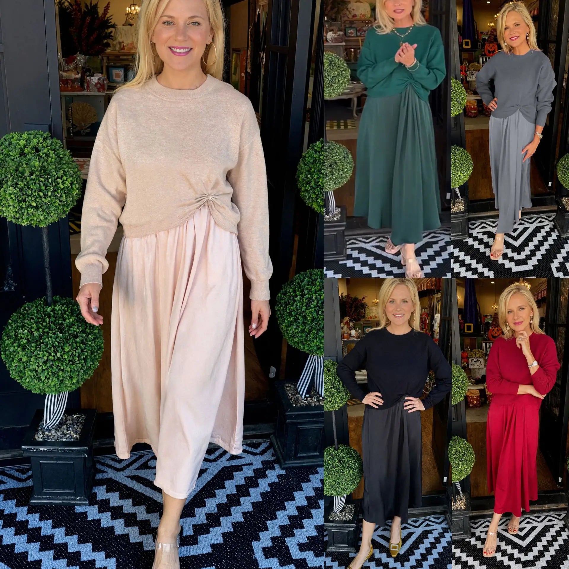 Engel™-Set aus bequemem Sweatshirt und Baumwollrock / Gemütliche Eleganz für Herbst und Winter!