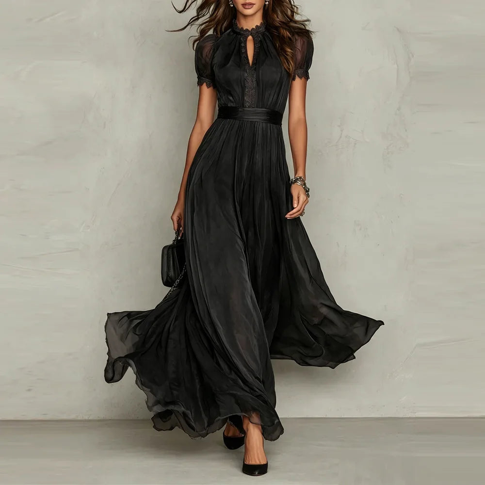 Kleid Marleen™ mit fließendem Fall, definierter Taille und Puffärmeln