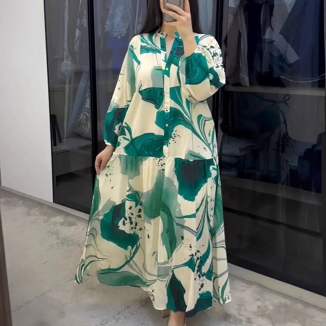 Yumi™ Maxikleid aus Premium-Viskose mit Knopfleiste Vorne