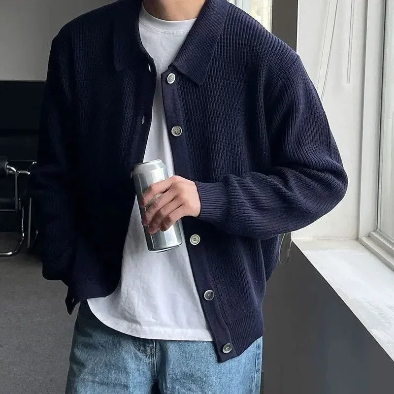 Preston™ Strickjacke aus hochwertigem Trikot mit strukturiertem Kragen / Die neue Ikone des eleganten Herrenstils!