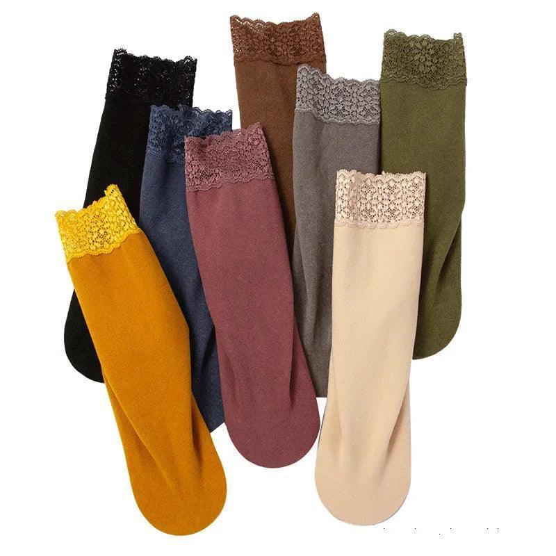 Set mit 10 Paar Kopenhagen™ - Socken / Weich im Griff und mit Glamourösem Spitzenbesatz!