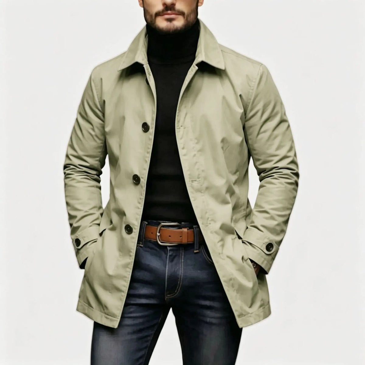 Mantel Dorian™ aus Premium-Twill mit Verlängertem Schnitt