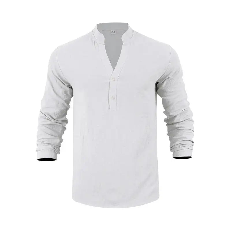 Orvian™ Hemd aus Premium-Leinen mit Minimalistischem Henley-Kragen