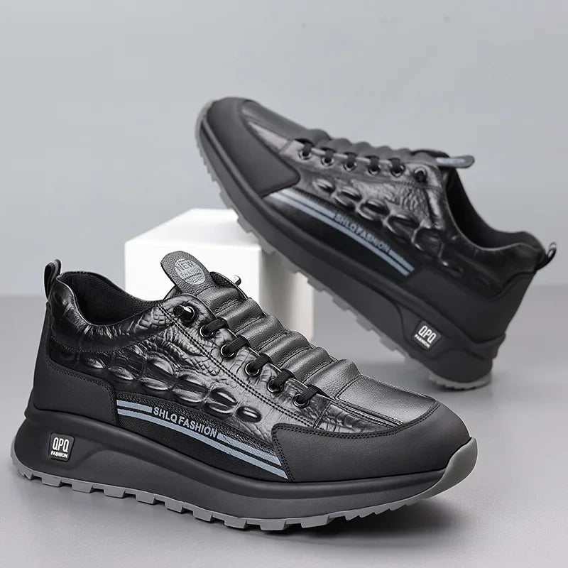 Krokodil™-Tennisschuhe aus hochwertigem Leder mit intelligenter Dämpfung / Robuste Eleganz für den Alltag!