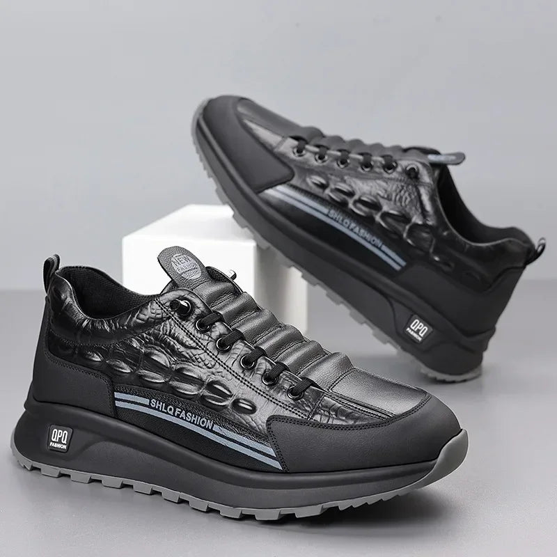 Krokodil™-Tennisschuhe aus hochwertigem Leder mit intelligenter Dämpfung / Robuste Eleganz für den Alltag!