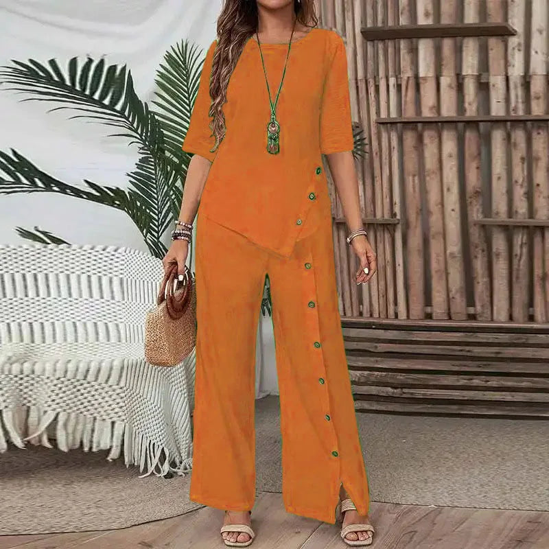 Celinor™ Set Mit Fließender Bluse und Marlenehose