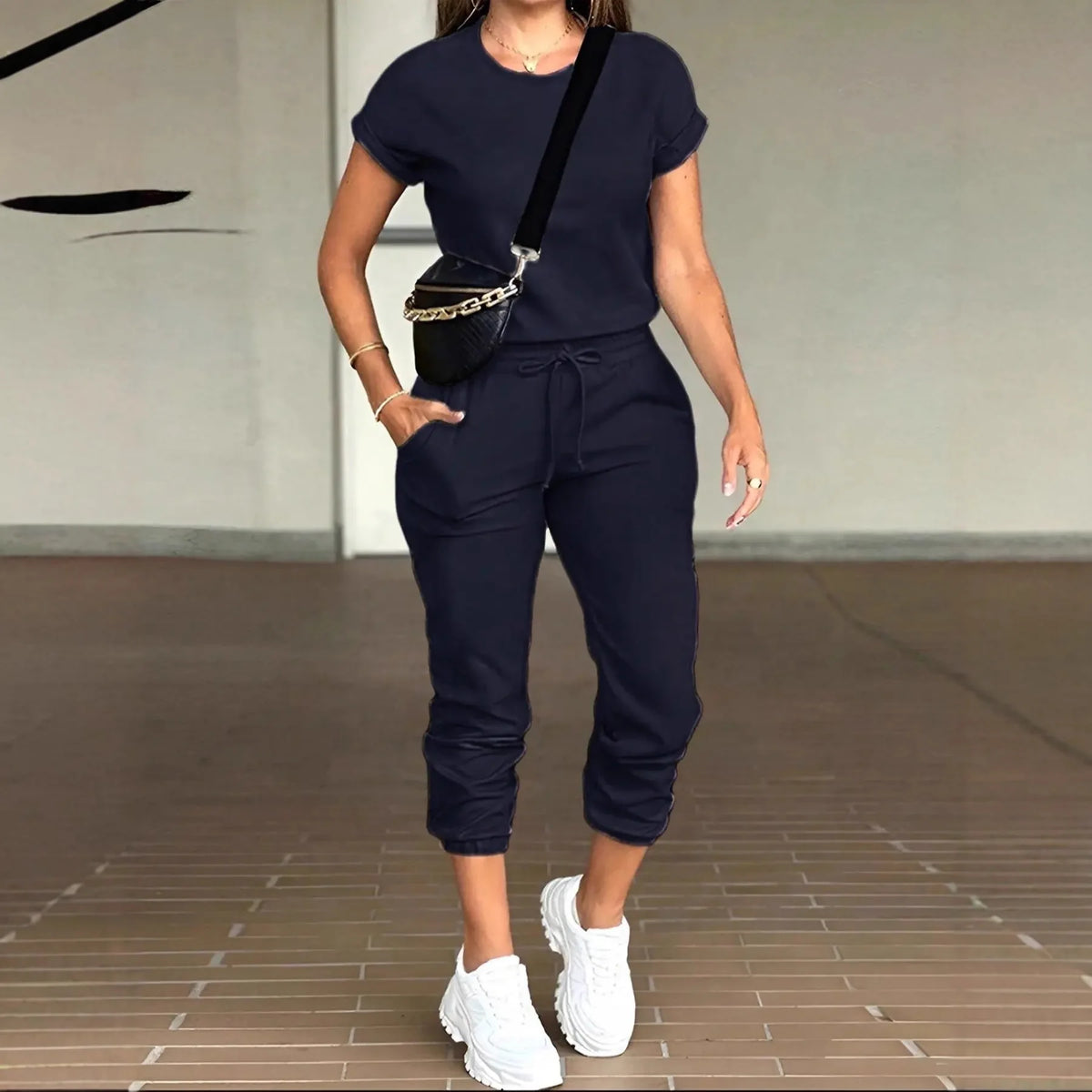 Livenza™ Zweiteiliges Set mit Kurzarmoberteil und Jogginghose mit Verstellbarem Bund