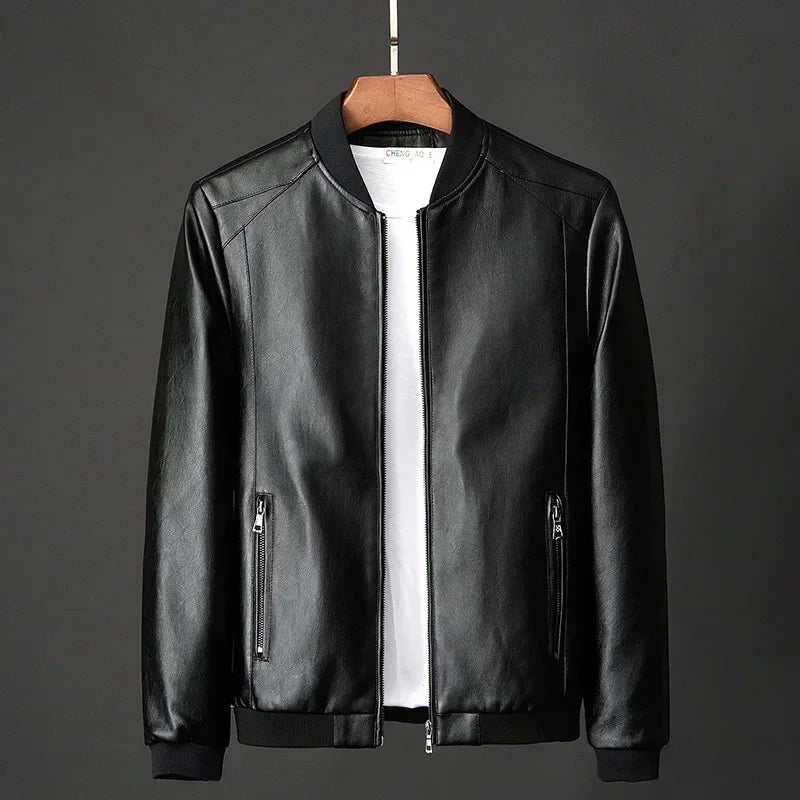 Maverick™ Jacke aus hochwertigem Leder mit minimalistischem Schnitt / Das Must-have für den stilbewussten Mann!