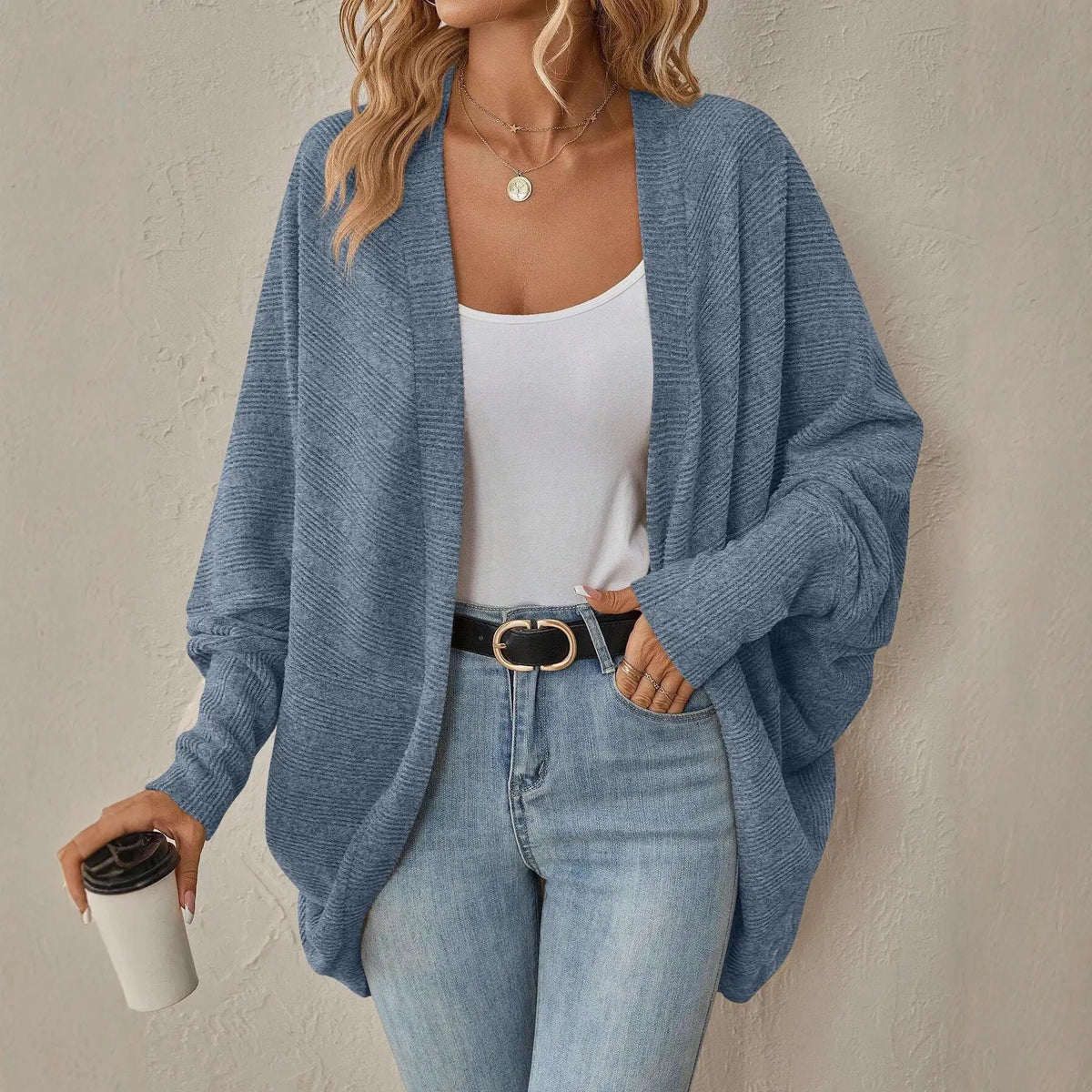 Cardigan Tessa™ mit strukturiertem Strick, Schalkragen und verlängertem Schnitt