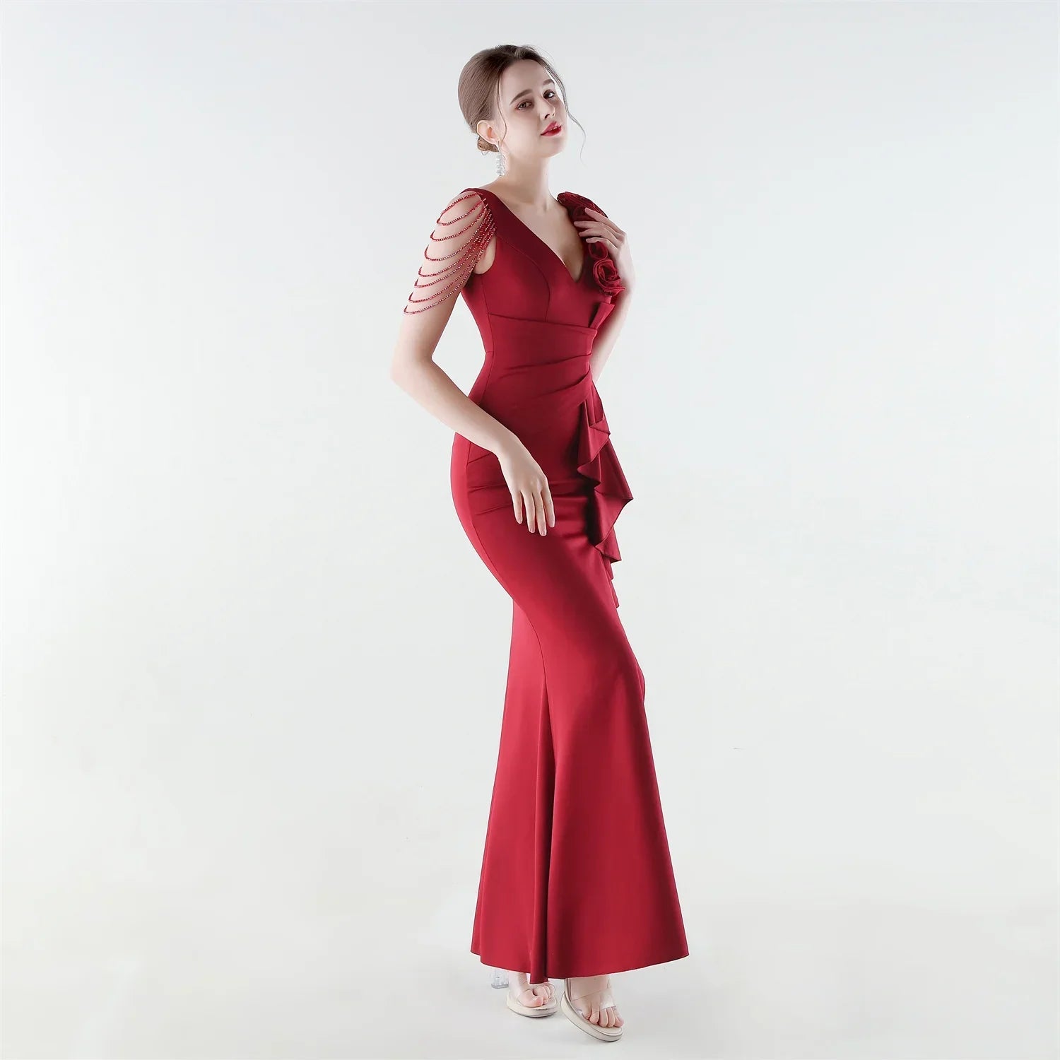 Aurielle™ Kleid mit Verziertem Schulterdesign und Premium-Verarbeitung
